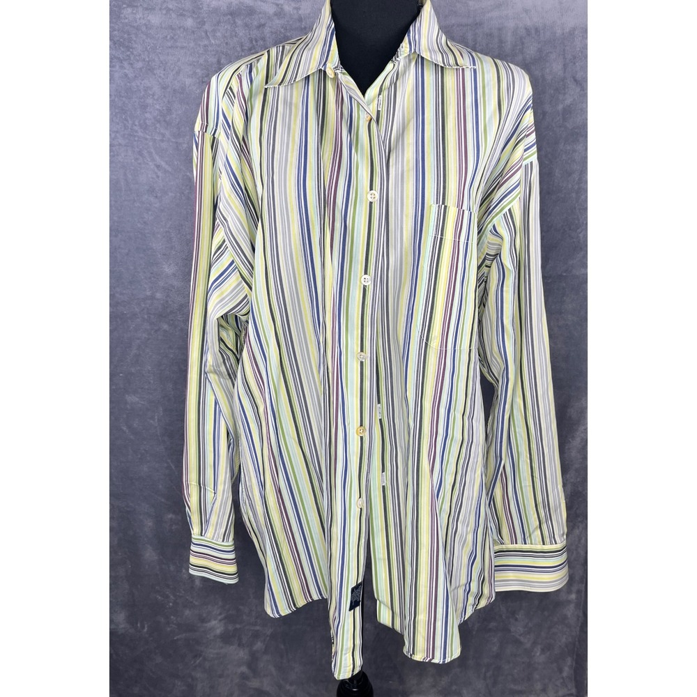 Burberry London Striped Dress Shirt Long‎ Sleeve Button Up XL